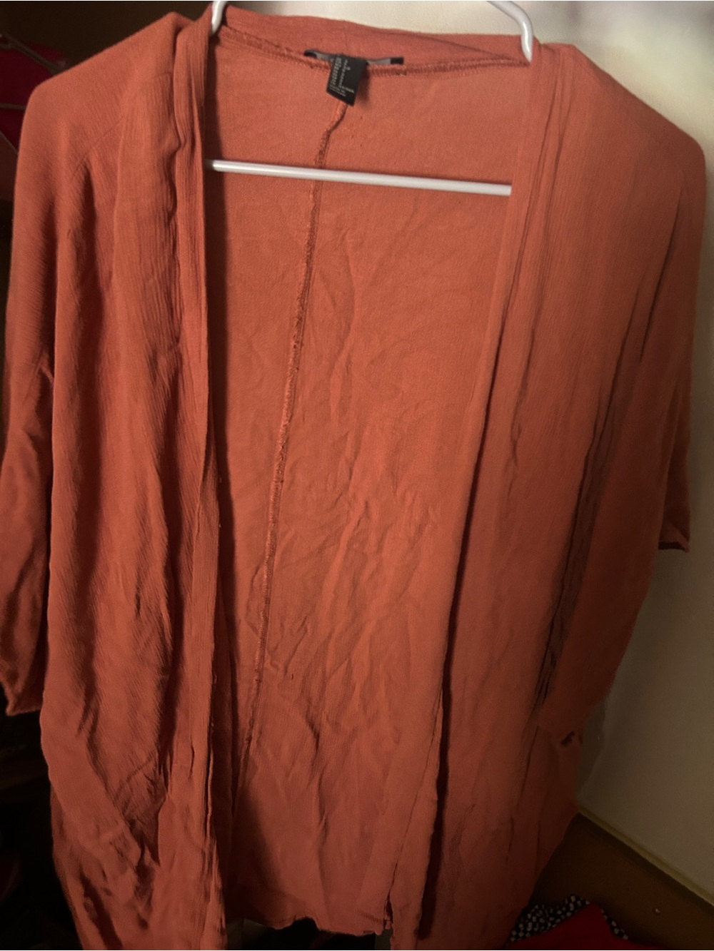 Lightweight Rust Open-Front Women's Cardigan